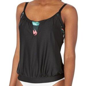 TOP Only Next By Athena Womens Blue Hawaii Infinity Tankini Top 32D NWOT